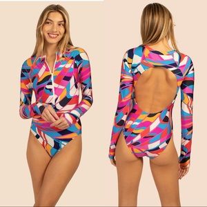 Trina Turk Rio Zip-up Paddle Suit Size M